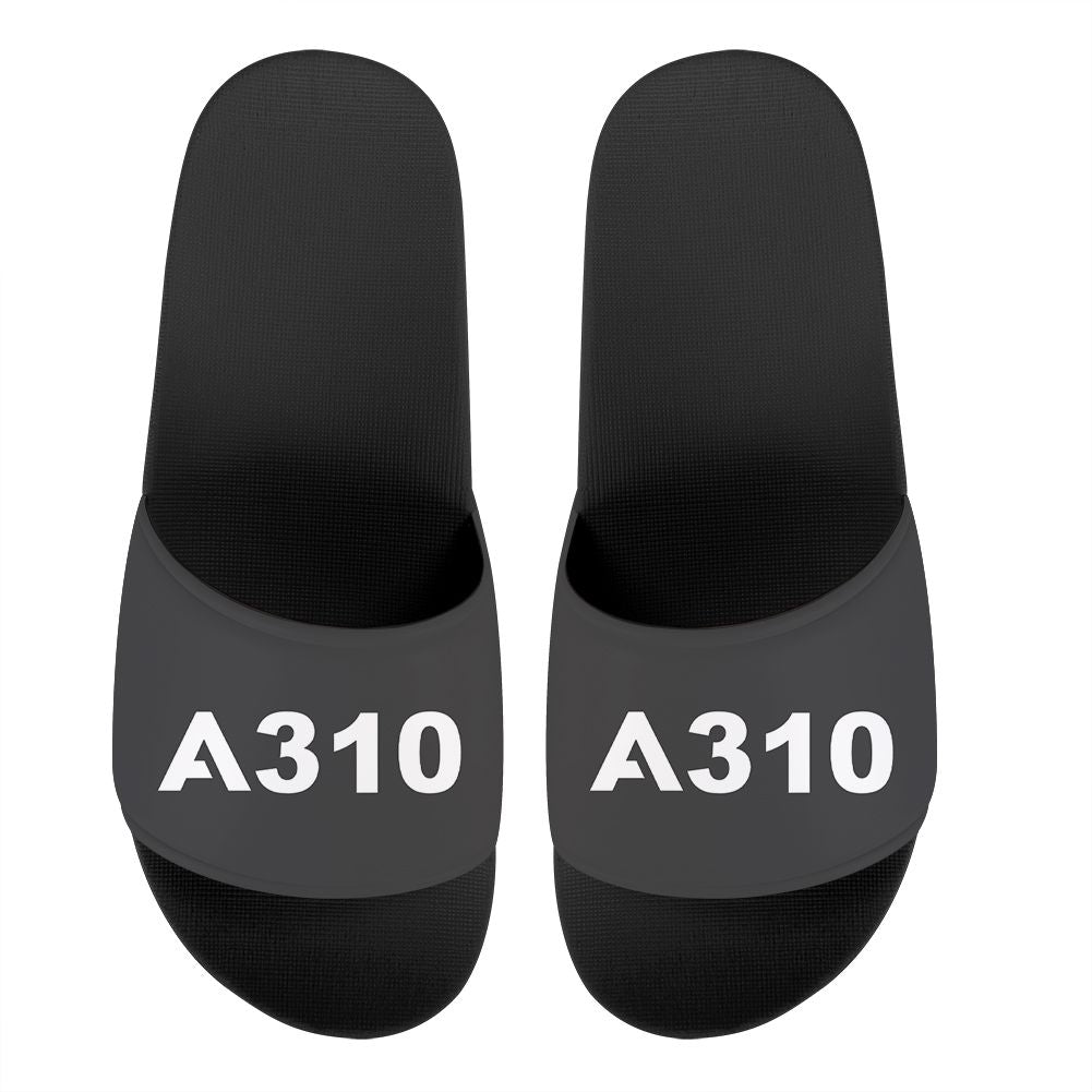 A310 Flat Text Designed Sport Slippers