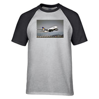 Thumbnail for Departing Lufthansa A380 Designed Raglan T-Shirts