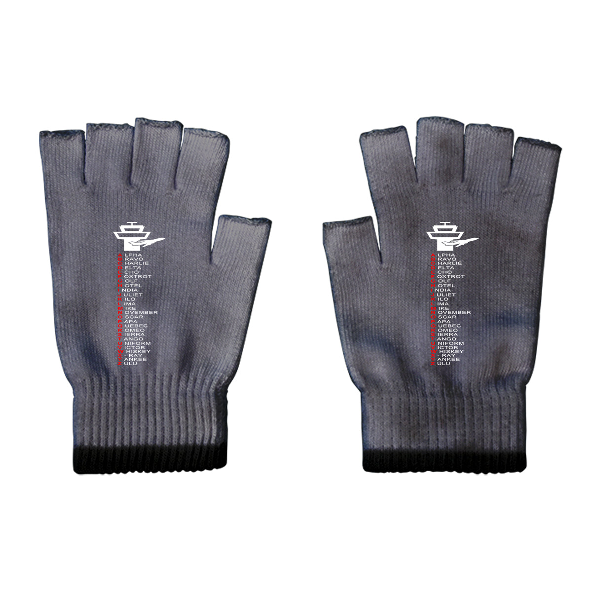 Aviation Alphabet Designed Cut Gloves