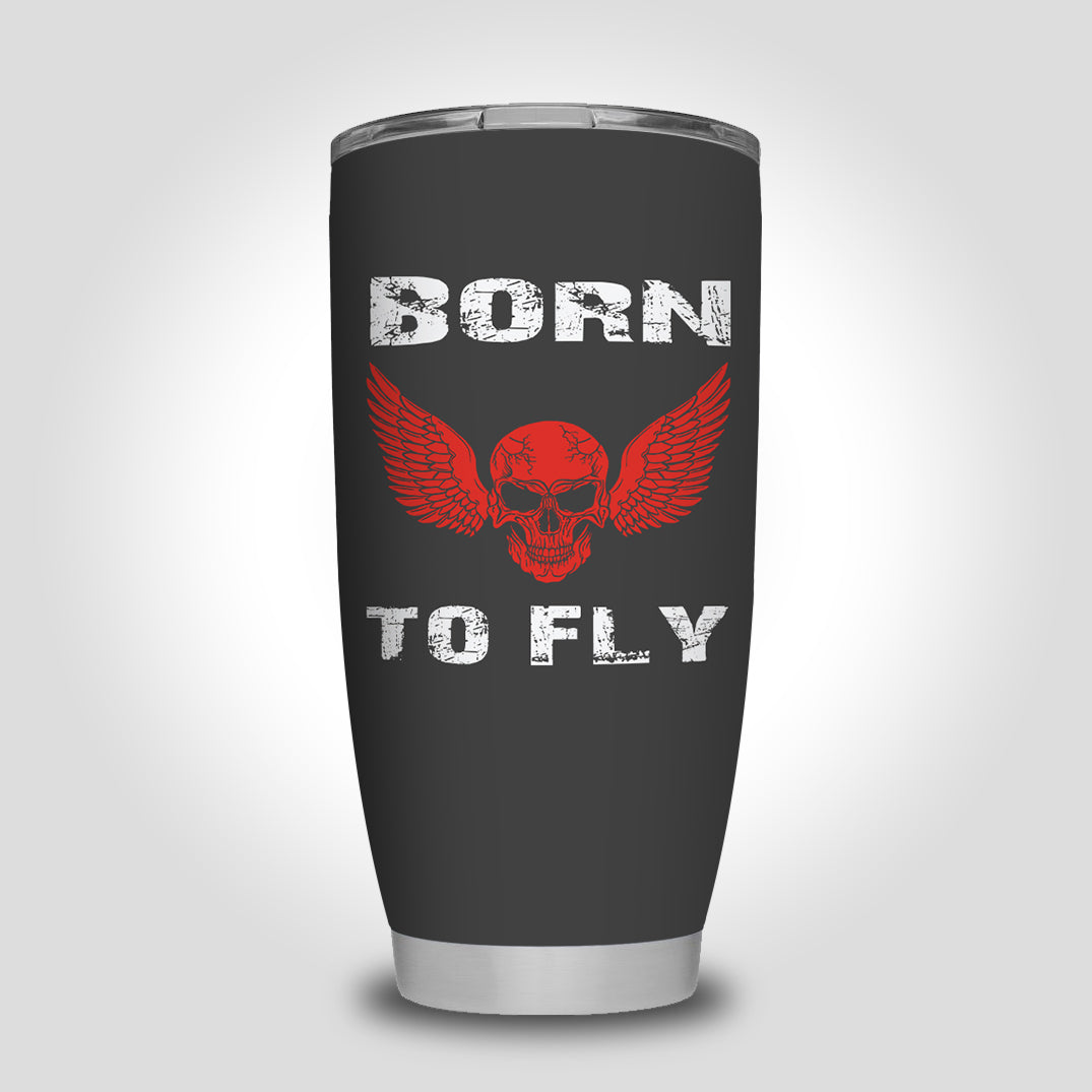 Born To Fly SKELETON Designed Tumbler Travel Mugs