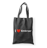 Thumbnail for I Love Embraer Designed Tote Bags