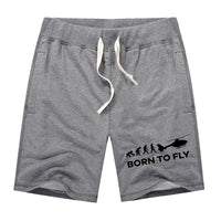 Thumbnail for Born To Fly Helicopter Designed Cotton Shorts
