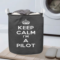 Thumbnail for Keep Calm I'm a Pilot Designed Laundry Baskets