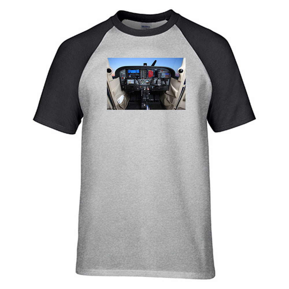 Cessna 172 Cockpit Designed Raglan T-Shirts