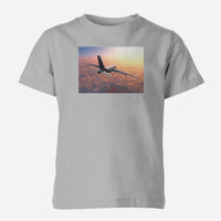 Thumbnail for Super Cruising Airbus A380 over Clouds Designed Children T-Shirts