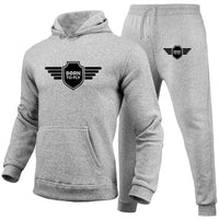 Thumbnail for Born To Fly & Badge Designed Hoodies & Sweatpants Set