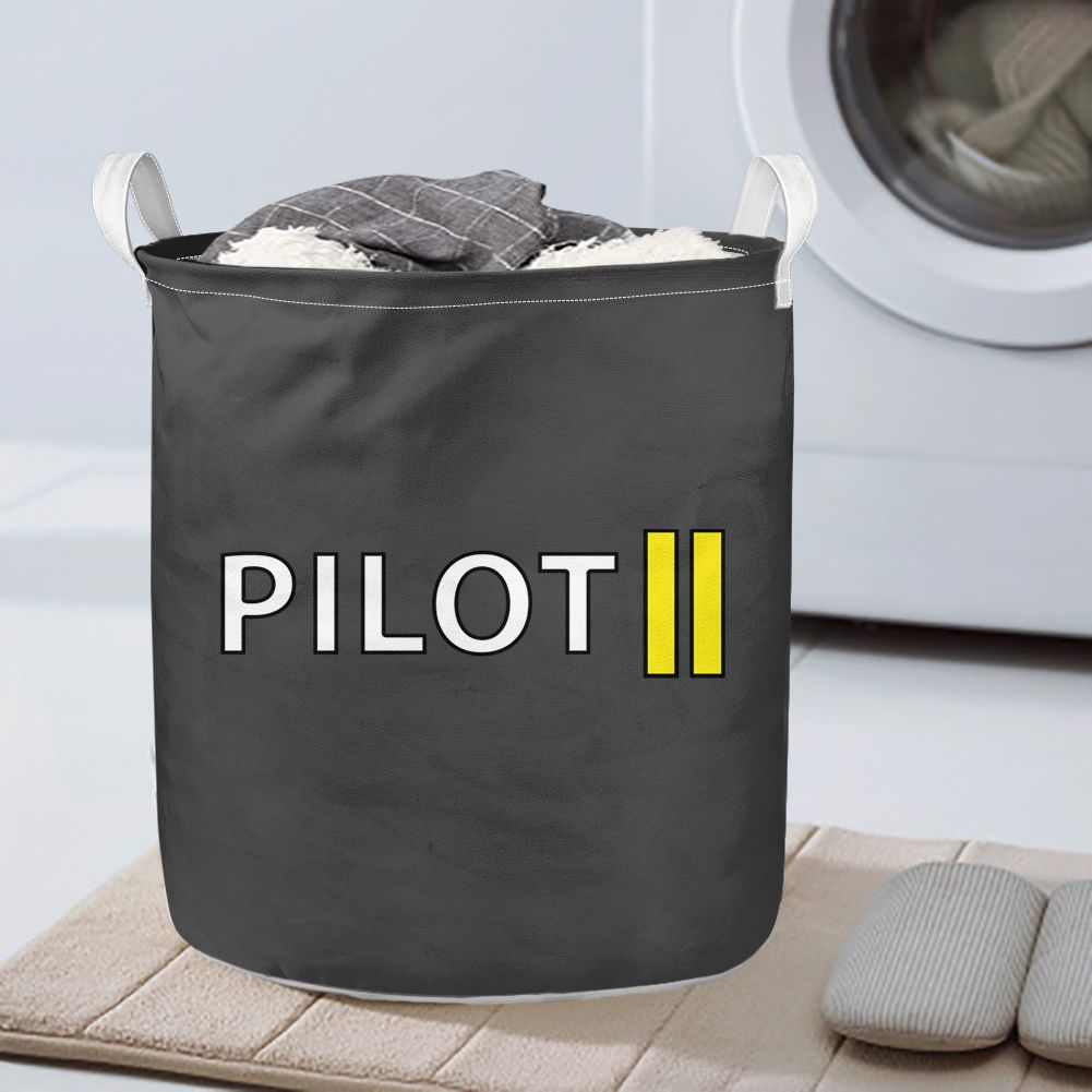 Pilot & Stripes (2 Lines) Designed Laundry Baskets