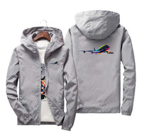 Thumbnail for Multicolor Airplane Designed Thin Windbreaker Jackets