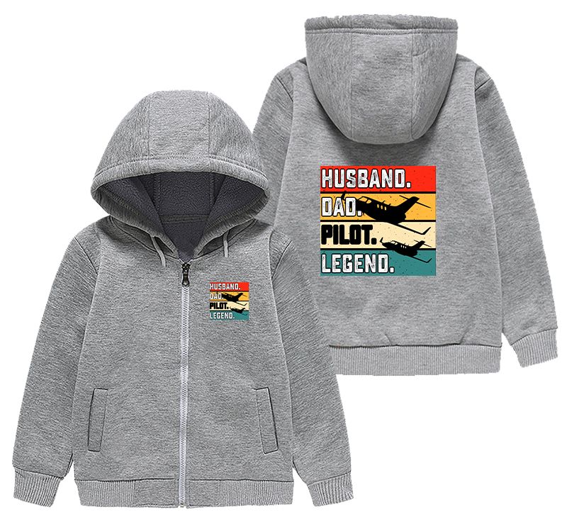 Husband & Dad & Pilot & Legend Designed "CHILDREN" Zipped Hoodies