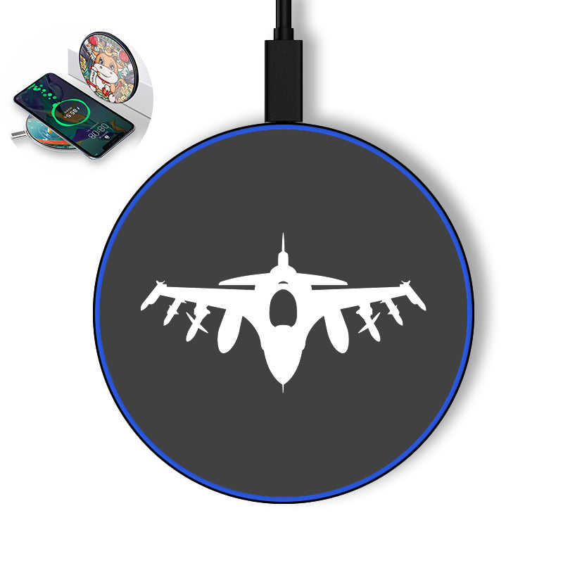 Fighter Jet 16 Silhouette Designed Wireless Chargers