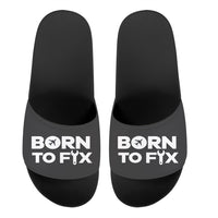 Thumbnail for Born To Fix Airplanes Designed Sport Slippers