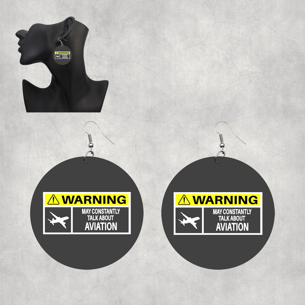 Warning May Constantly Talk About Aviation Designed Wooden Drop Earrings