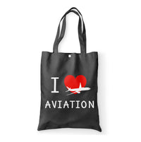 Thumbnail for I Love Aviation Designed Tote Bags
