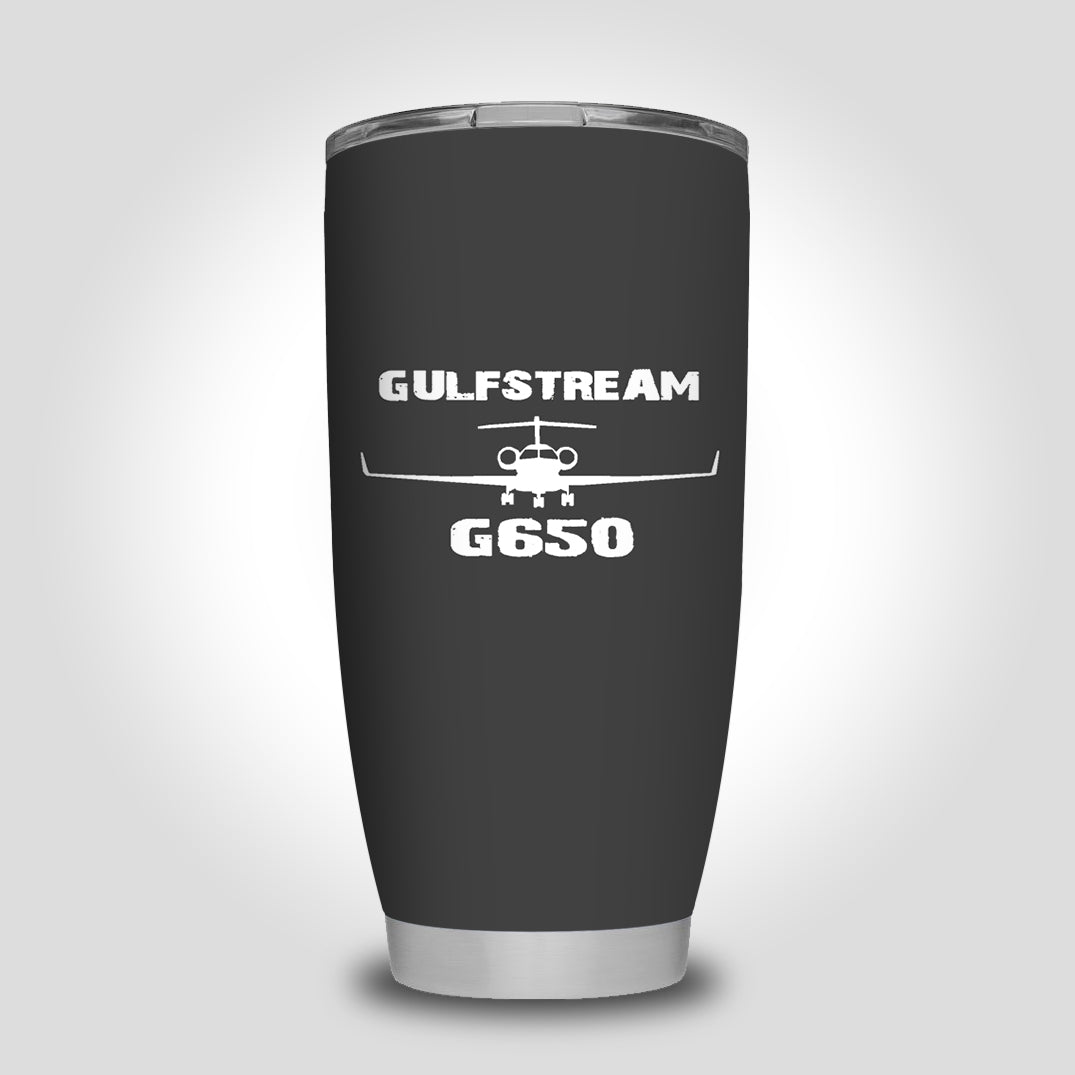 Gulfstream G650 & Plane Designed Tumbler Travel Mugs
