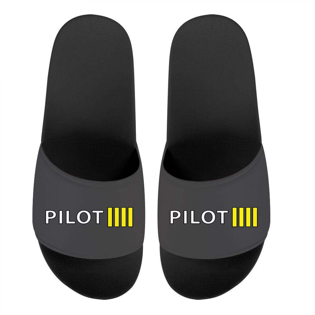Pilot & Stripes (4 Lines) Designed Sport Slippers