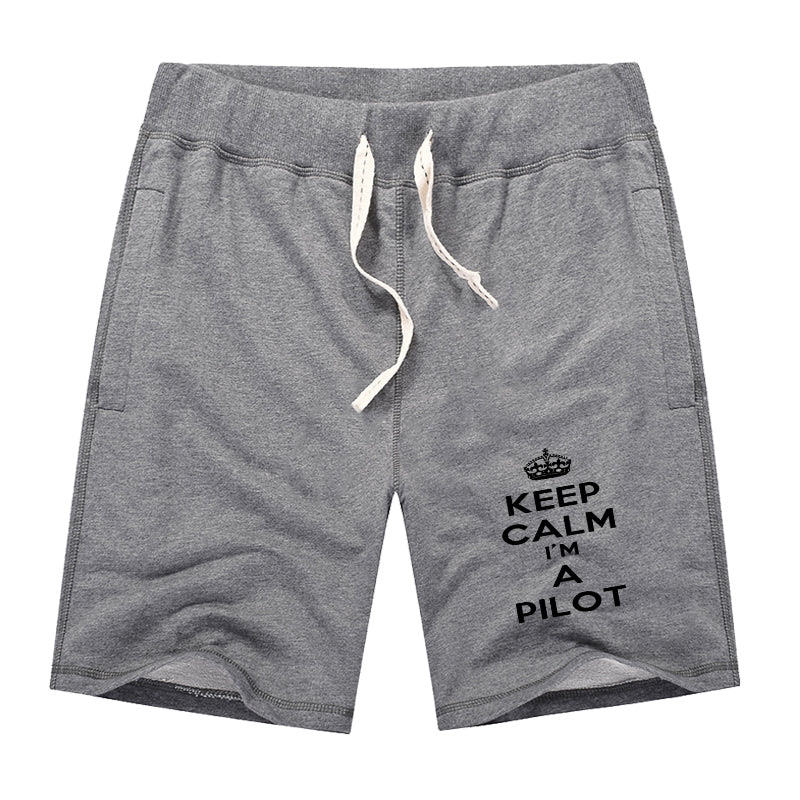 Keep Calm I'm a Pilot Designed Cotton Shorts