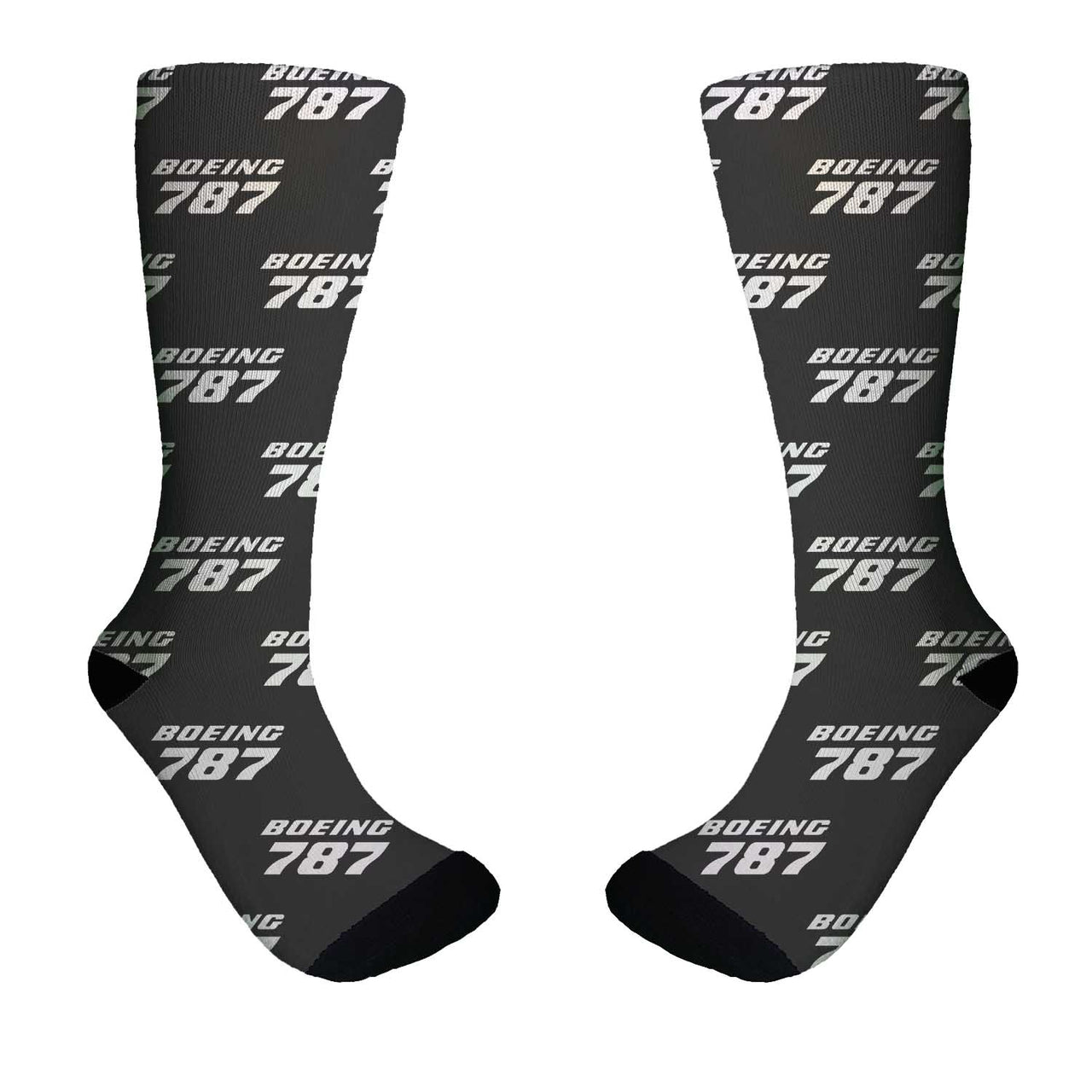 Boeing 787 & Text Designed Socks