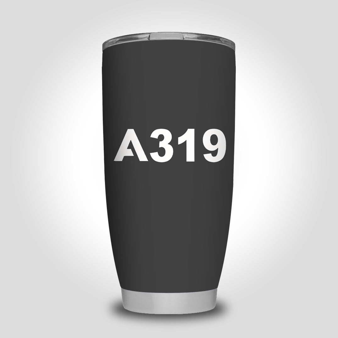 A319 Flat Text Designed Tumbler Travel Mugs