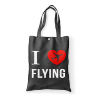 Thumbnail for I Love Flying Designed Tote Bags