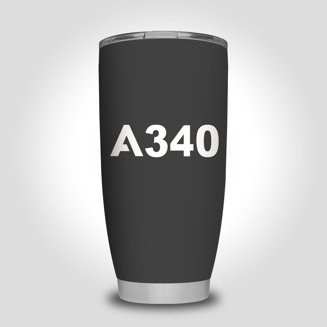 A340 Flat Text Designed Tumbler Travel Mugs