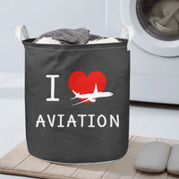Thumbnail for I Love Aviation Designed Laundry Baskets
