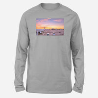 Thumbnail for Airport Photo During Sunset Designed Long-Sleeve T-Shirts