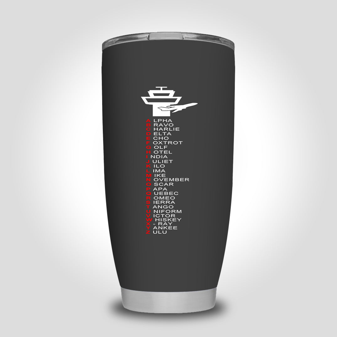 Aviation Alphabet Designed Tumbler Travel Mugs