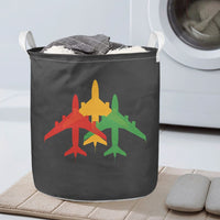 Thumbnail for Colourful 3 Airplanes Designed Laundry Baskets