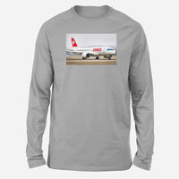 Thumbnail for Swiss Airlines Bombardier CS100 Designed Long-Sleeve T-Shirts