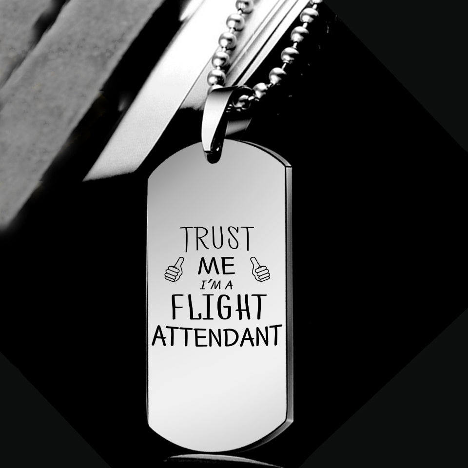 Trust Me I'm a Flight Attendant Designed Metal Necklaces