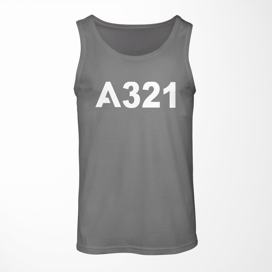 A321 Flat Text Designed Tank Tops