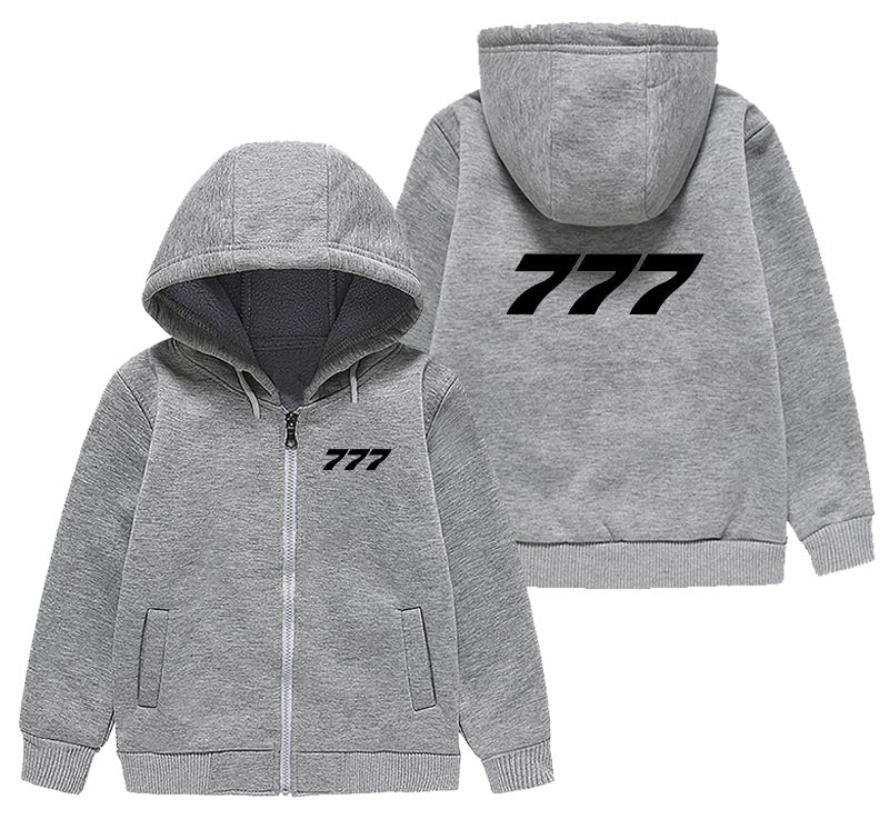 777 Flat Text Designed "CHILDREN" Zipped Hoodies