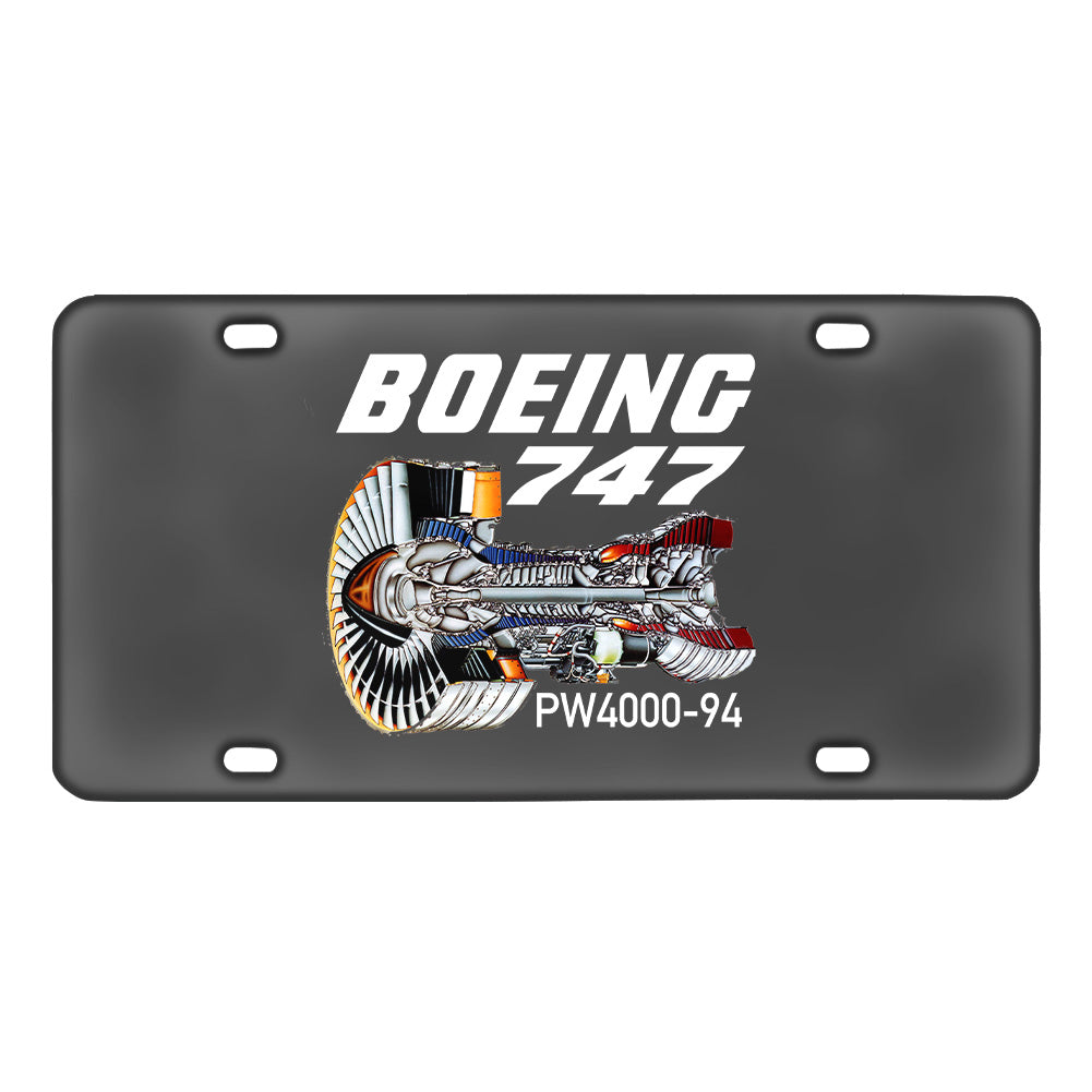 Boeing 747 & PW4000-94 Engine Designed Metal (License) Plates