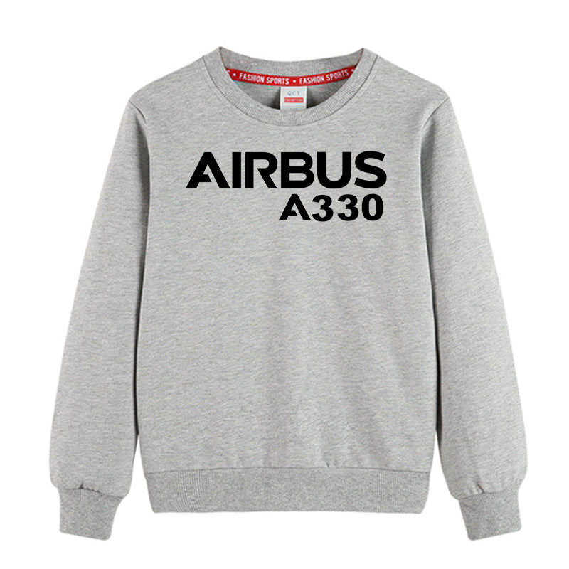 Airbus A330 & Text Designed "CHILDREN" Sweatshirts