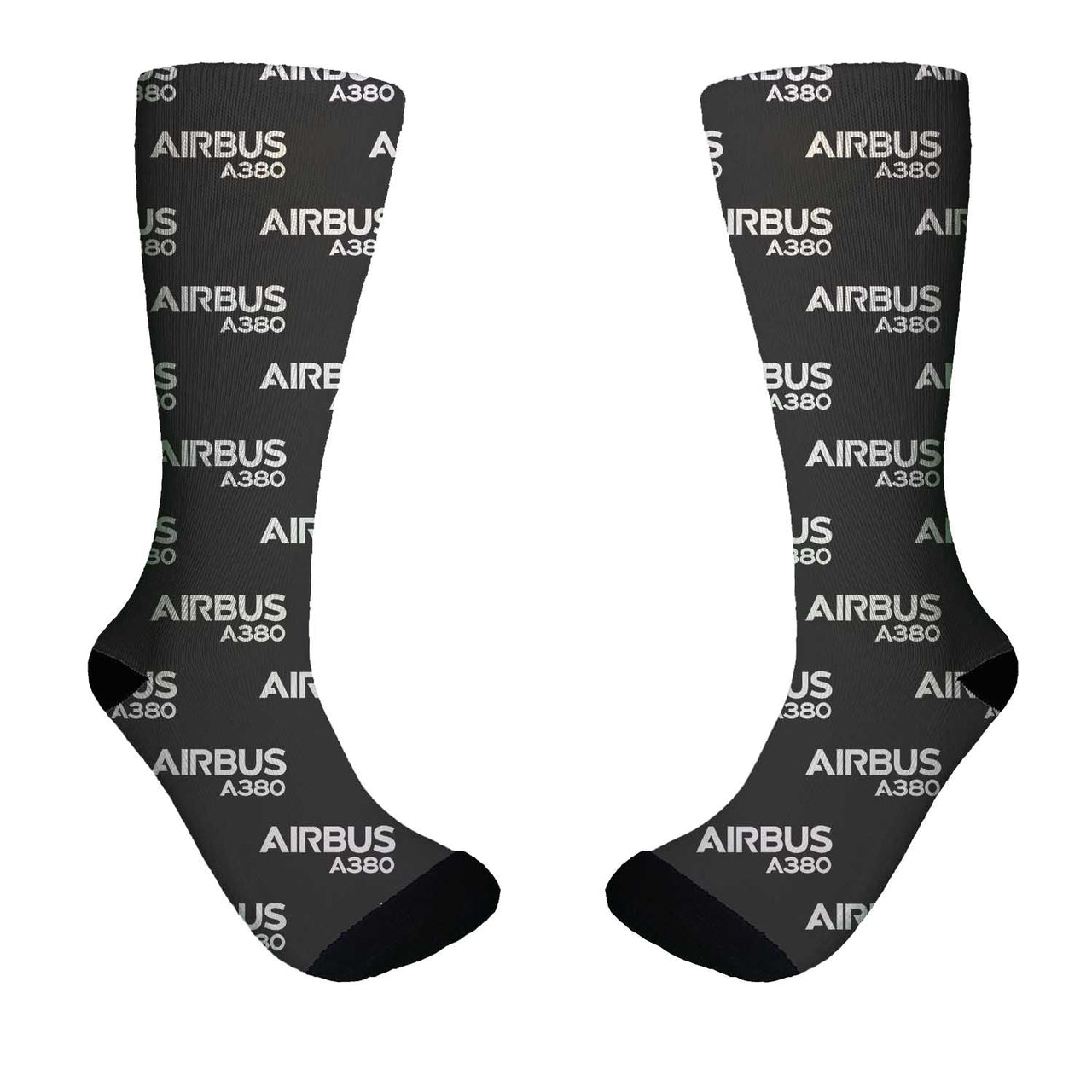 Airbus A380 & Text Designed Socks
