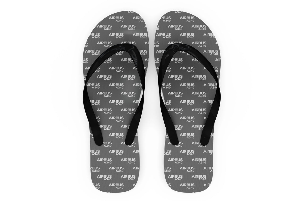 Airbus A340 & Text Designed Slippers (Flip Flops)