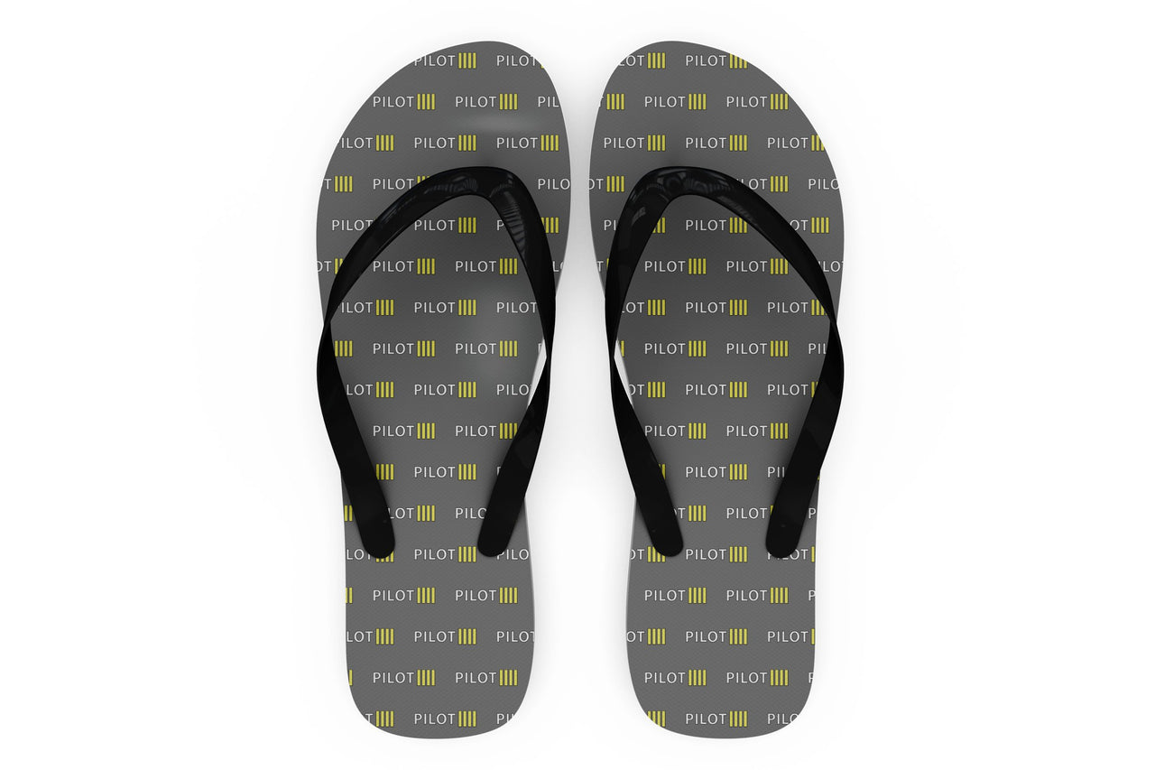 Pilot & Stripes (4 Lines) Designed Slippers (Flip Flops)