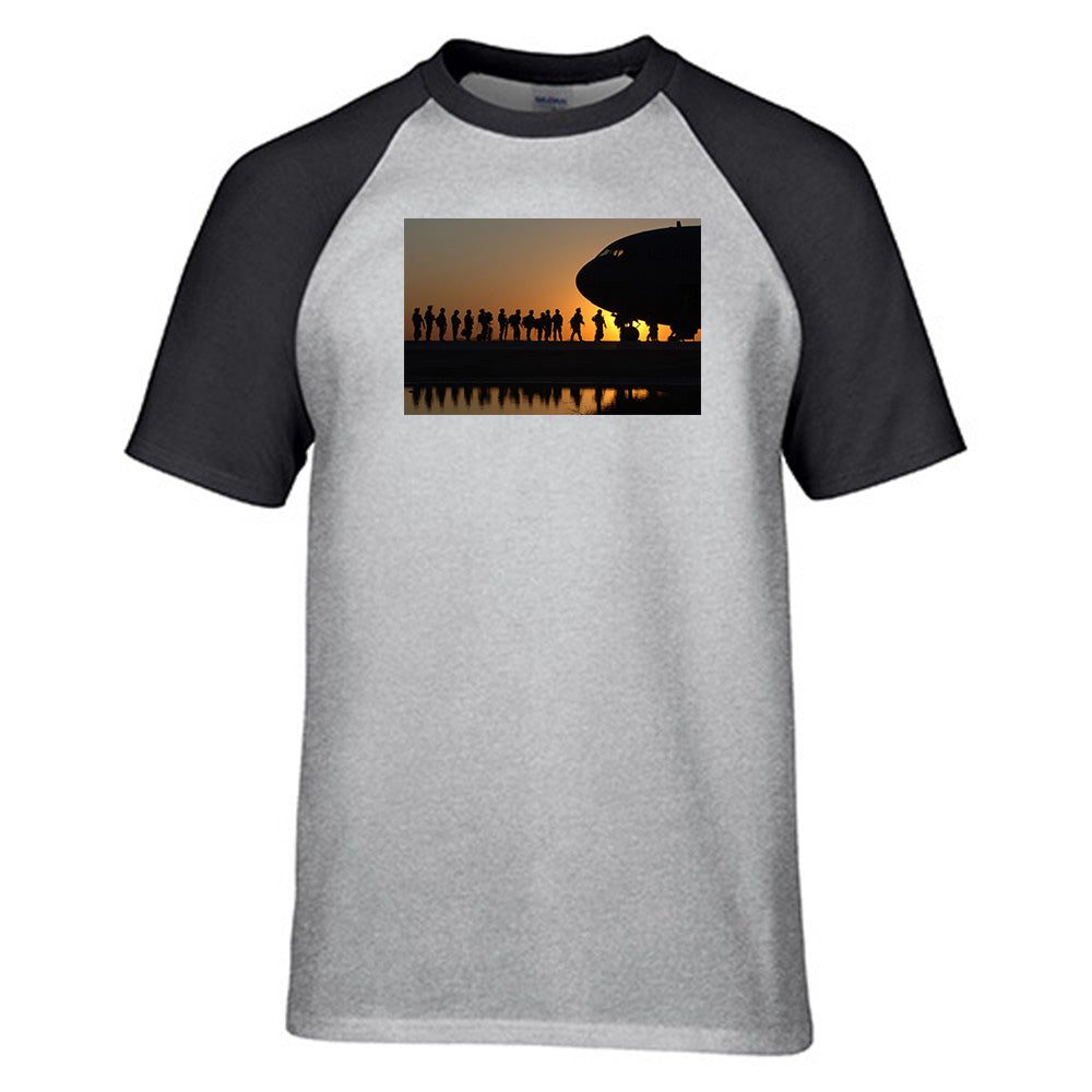 Band of Brothers Theme Soldiers Designed Raglan T-Shirts