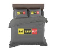 Thumbnail for Eat Sleep Fly (Colourful) Designed Bedding Sets