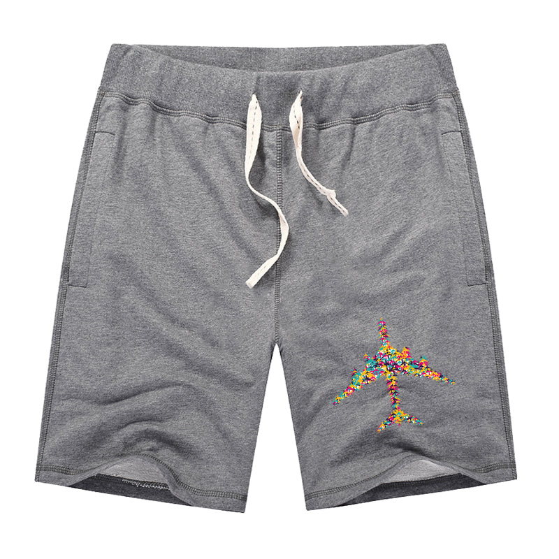 Colourful Airplane Designed Cotton Shorts
