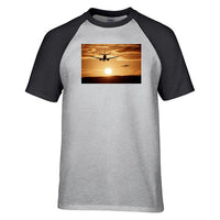 Thumbnail for Two Aeroplanes During Sunset Designed Raglan T-Shirts