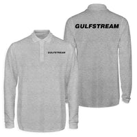 Thumbnail for Gulfstream & Text Designed Long Sleeve Polo T-Shirts (Double-Side)