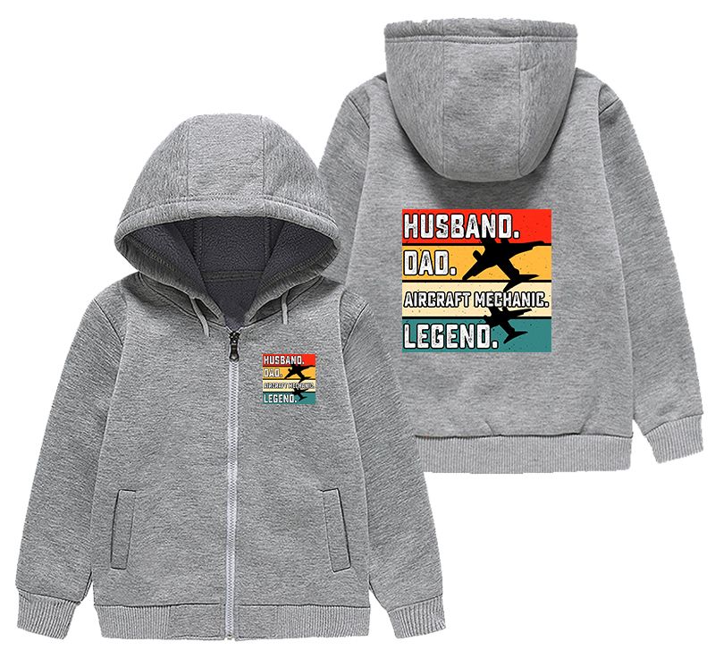 Husband & Dad & Aircraft Mechanic & Legend Designed "CHILDREN" Zipped Hoodies