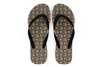 Thumbnail for Flat Colourful 747 Designed Slippers (Flip Flops)