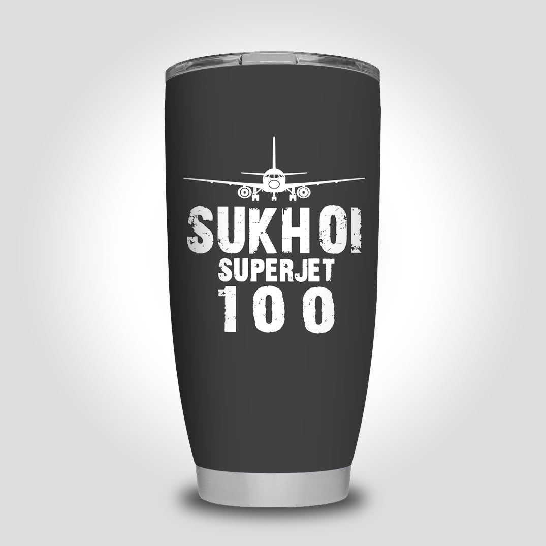 Sukhoi Superjet 100 & Plane Designed Tumbler Travel Mugs
