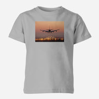 Thumbnail for Landing Boeing 747 During Sunset Designed Children T-Shirts