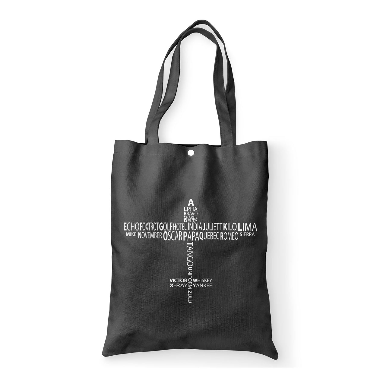 Propeller Shape Aviation Alphabet Designed Tote Bags