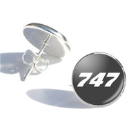 Thumbnail for 747 Flat Text Designed Stud Earrings