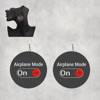 Thumbnail for Airplane Mode On Designed Wooden Drop Earrings