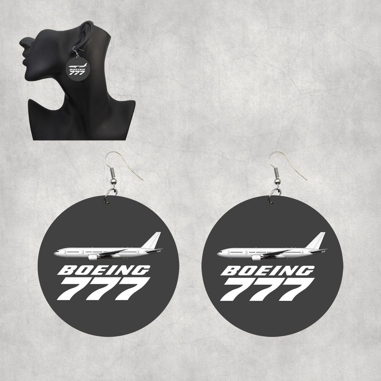 The Boeing 777 Designed Wooden Drop Earrings